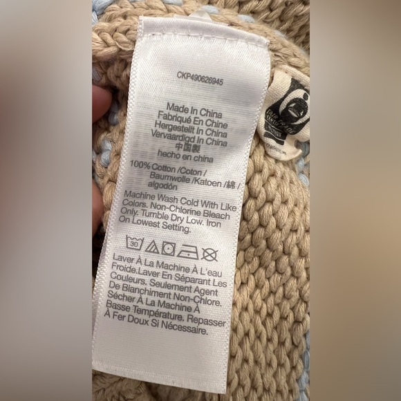 MADEWELL TEXTURED COTTON CREWNECK SWEATER IN STRIPE, PALE BLUE, SIZE XS, - Picture 10 of 16